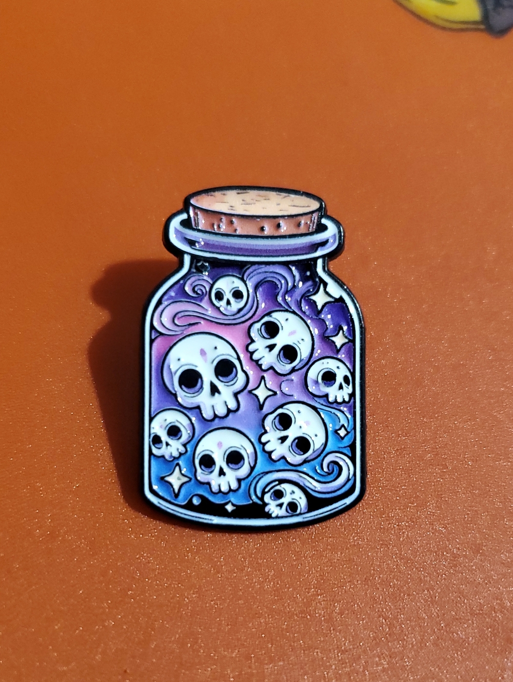 Skull Jar Enamel Pin - Purple & Blue
